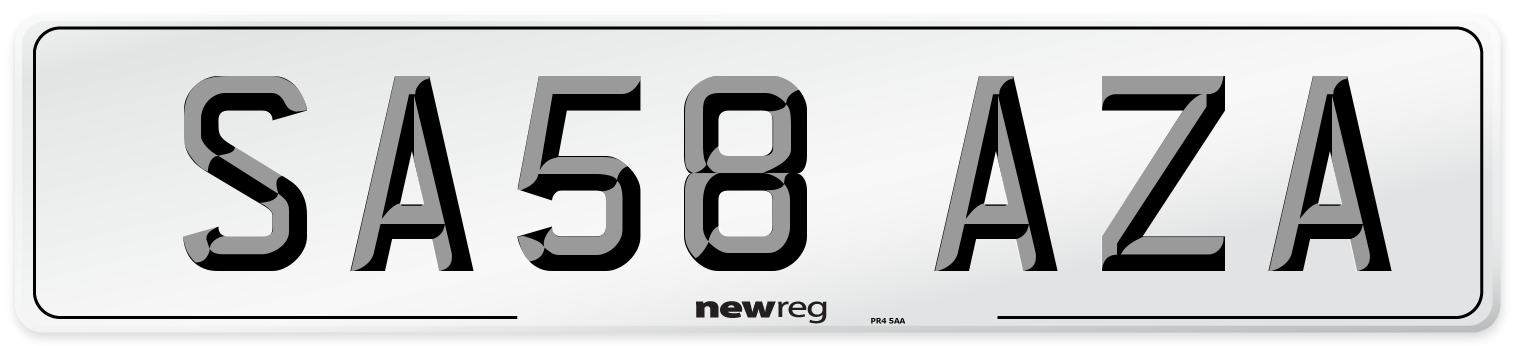 SA58 AZA Number Plate from New Reg
